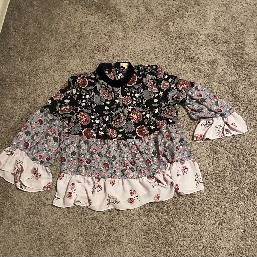 Loft Tiered Blouse Size Medium